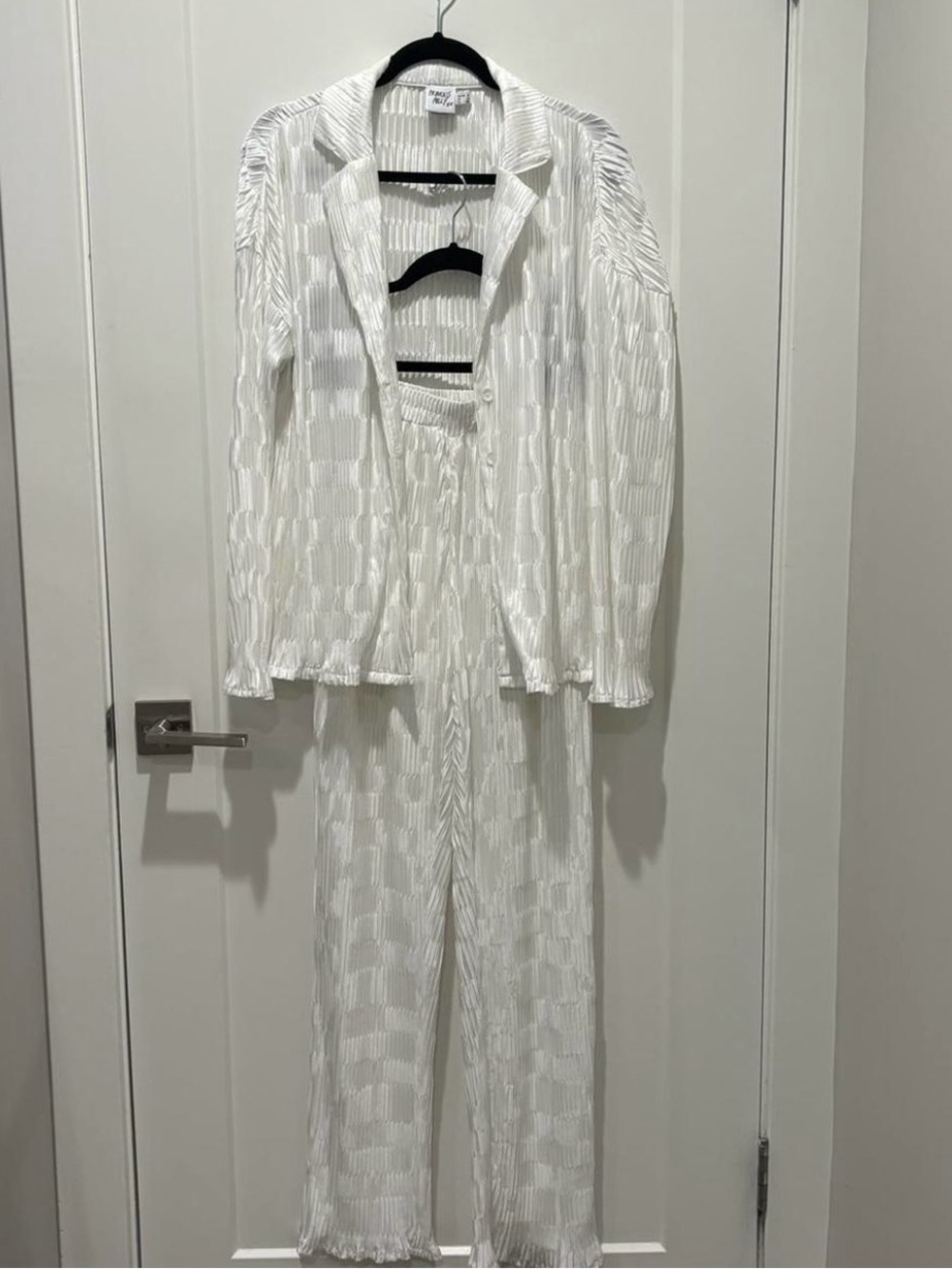 Princess Polly White Pleated Top and Pants Set
